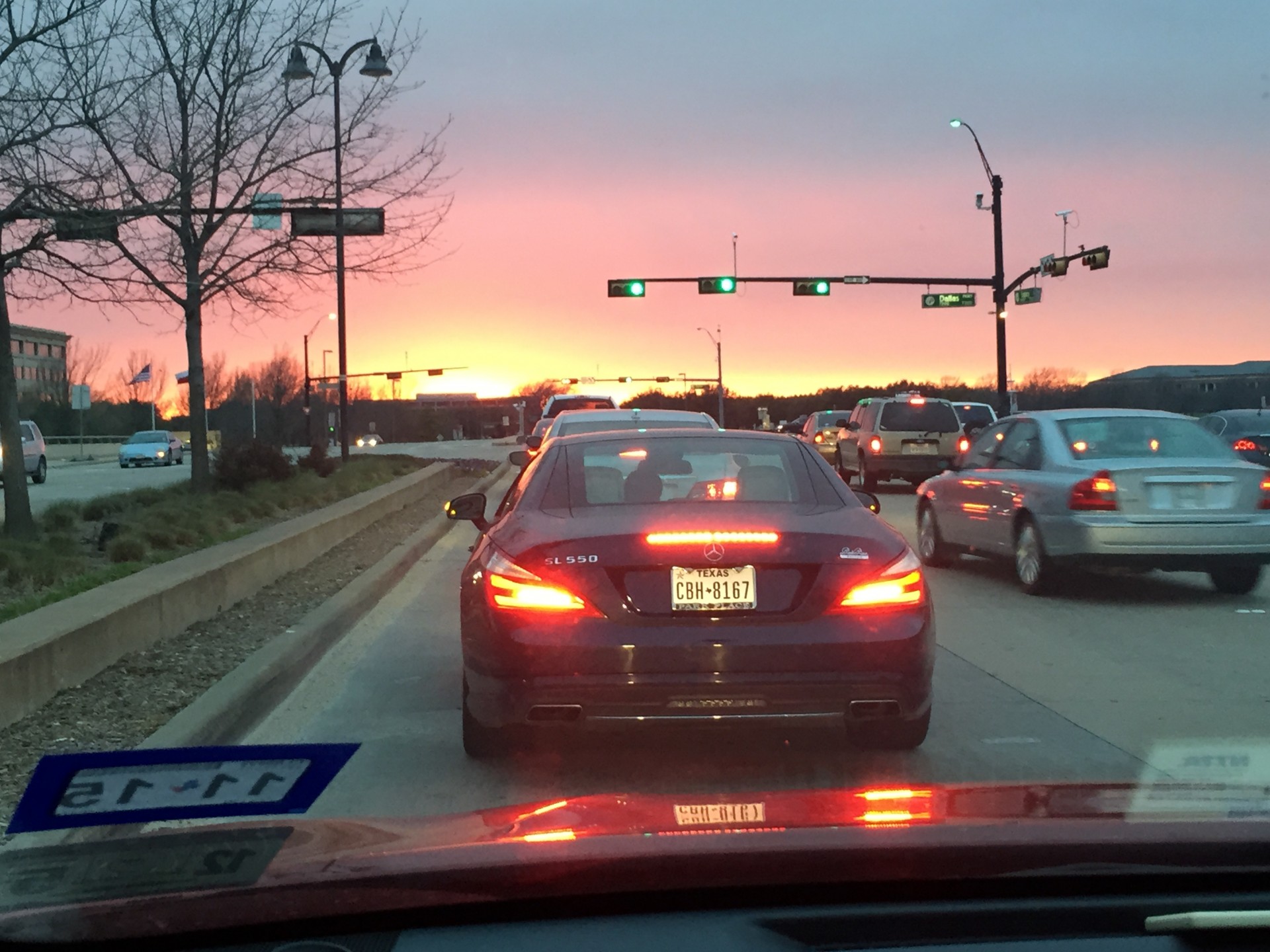 sunset colors traffic free photo