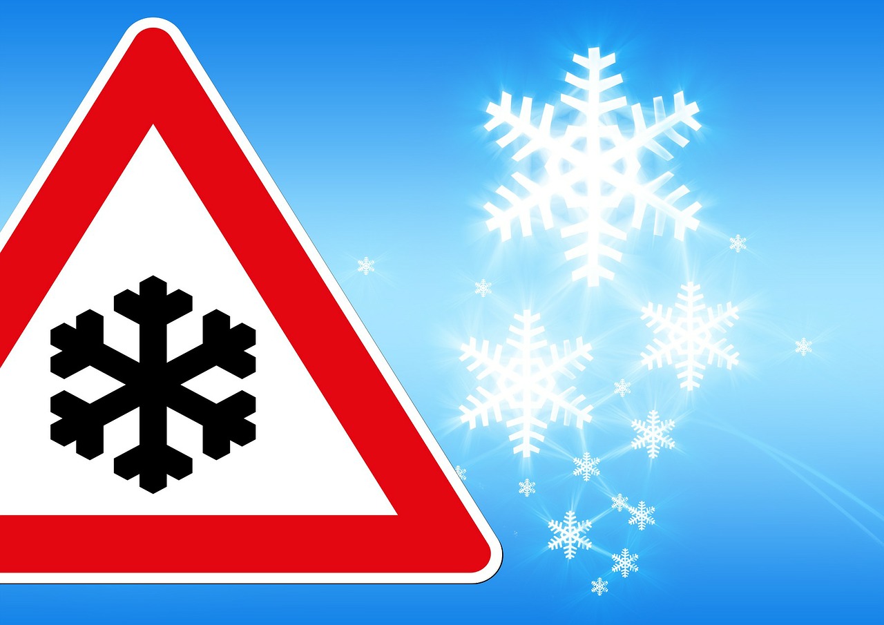 traffic sign snow winter free photo