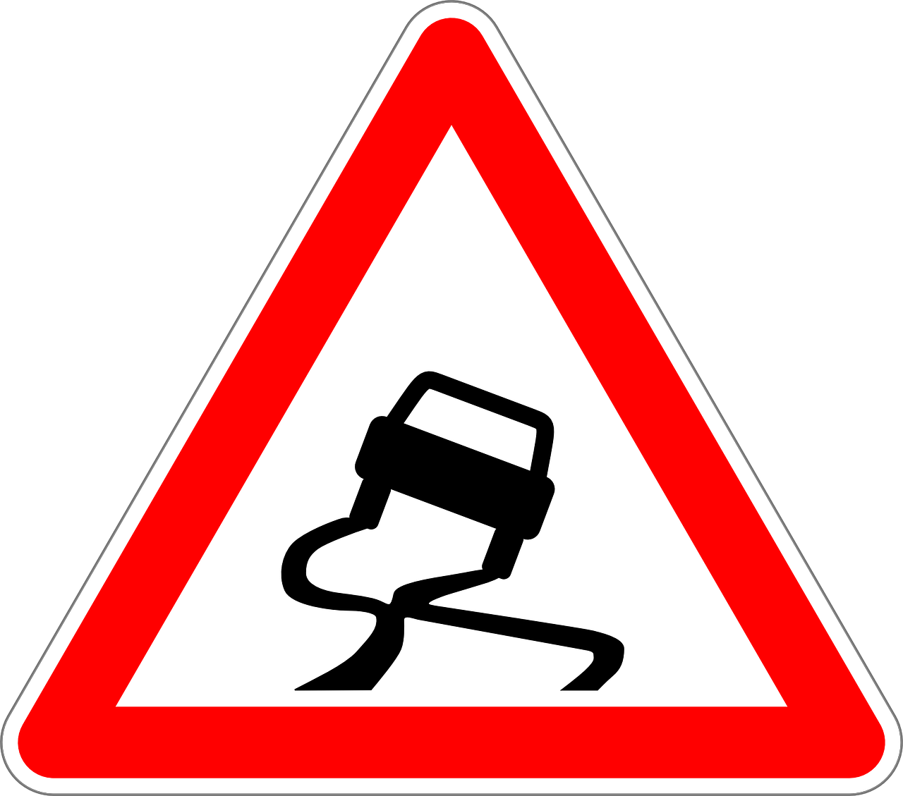 traffic sign sign slippery road free photo