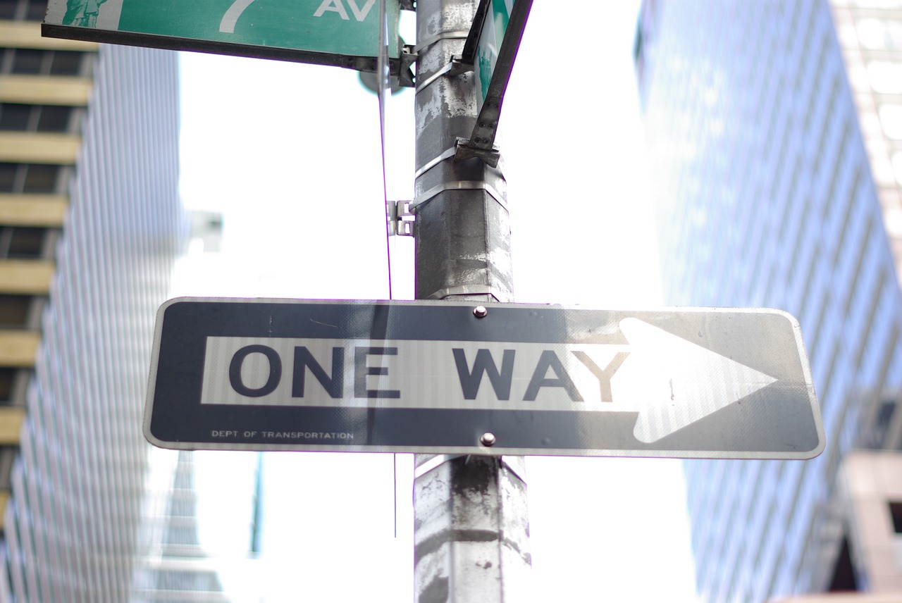 One way Street sign.