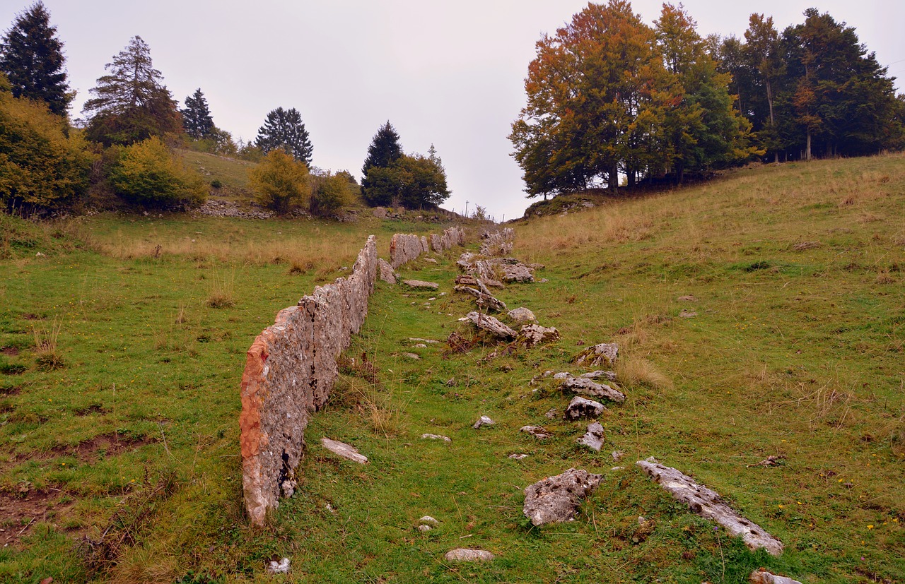 trail fence stones free photo