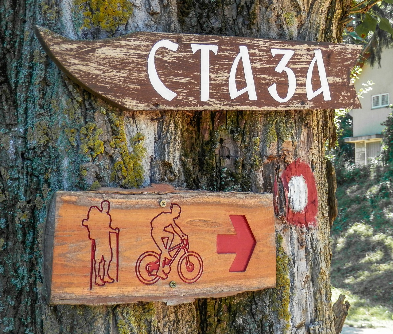 trail sign wood sign free photo