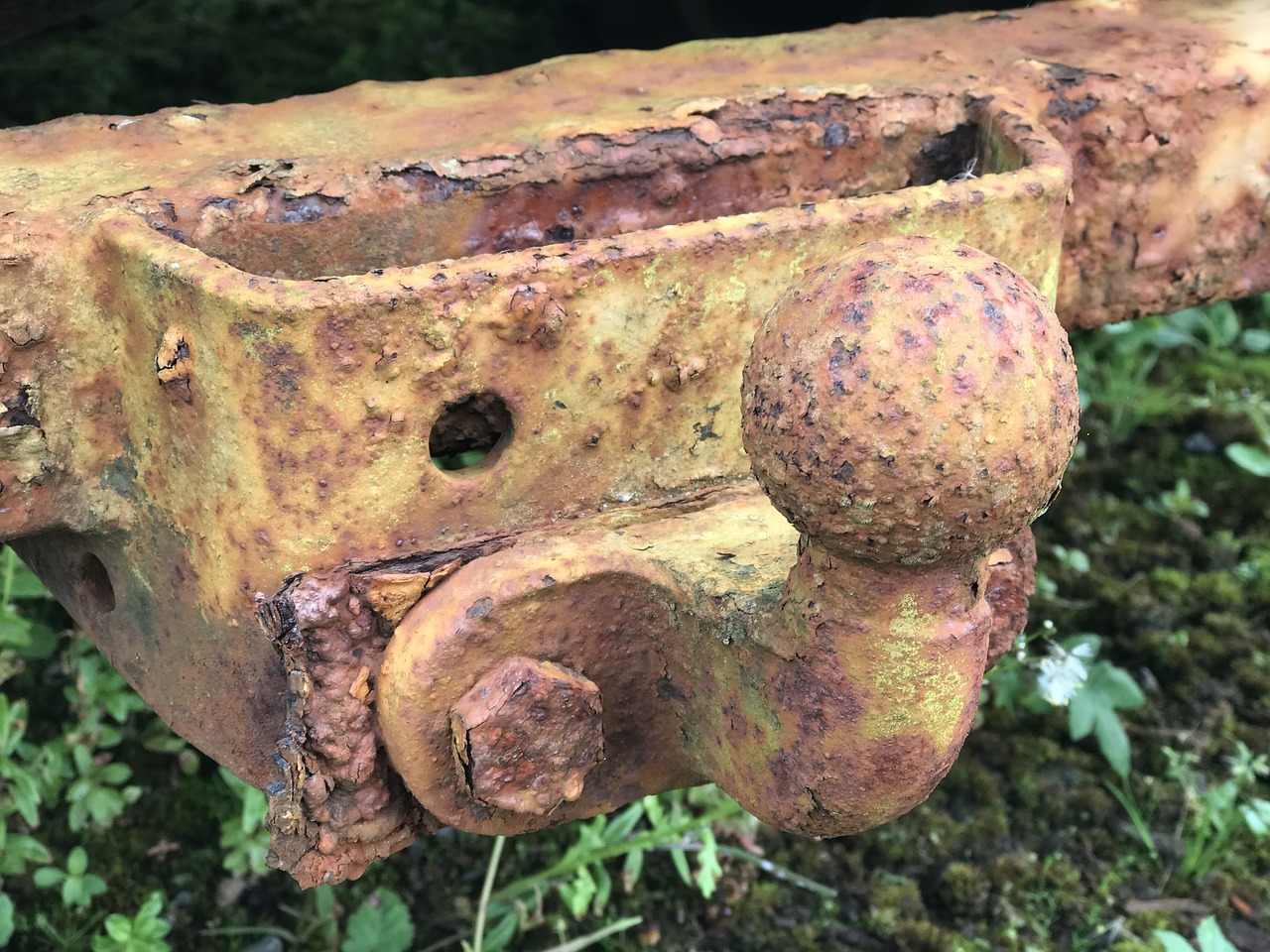 trailer hitch rusted old car free photo
