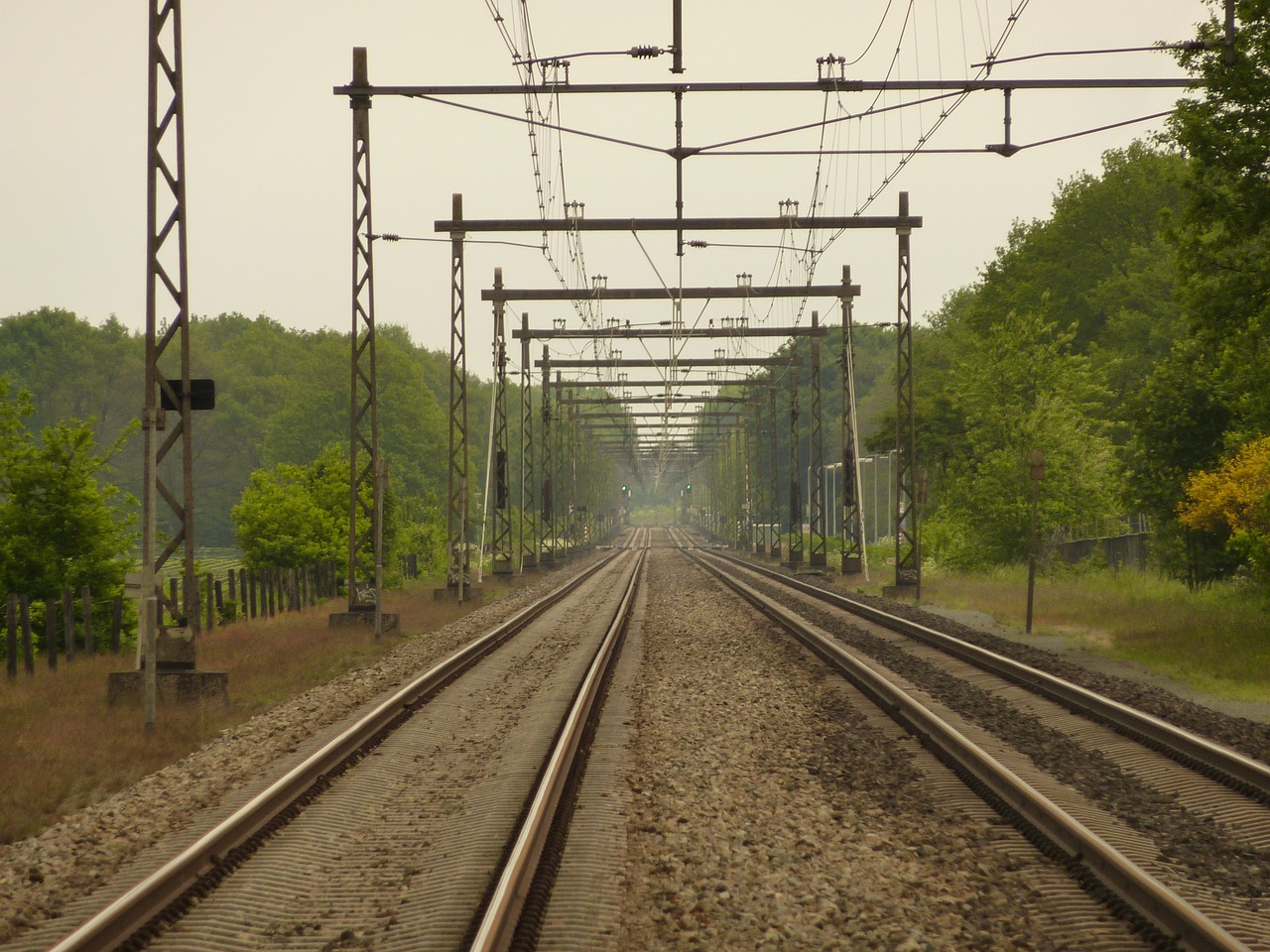 train railway line netherlands free photo