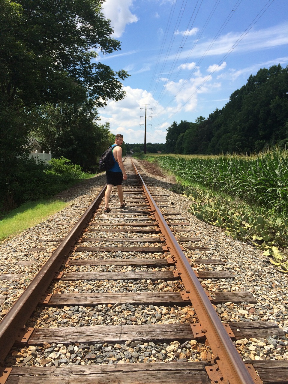 rails railroad tracks free photo