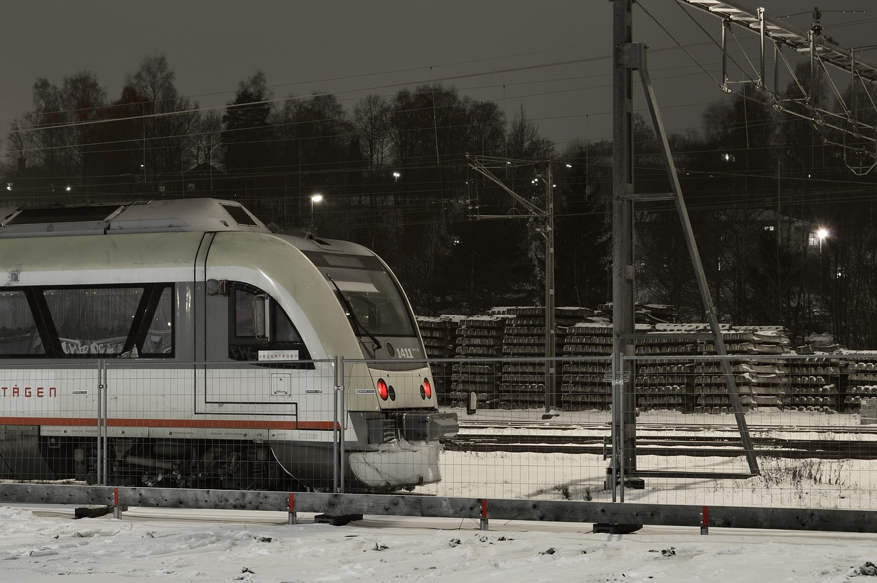 train winter snow free photo