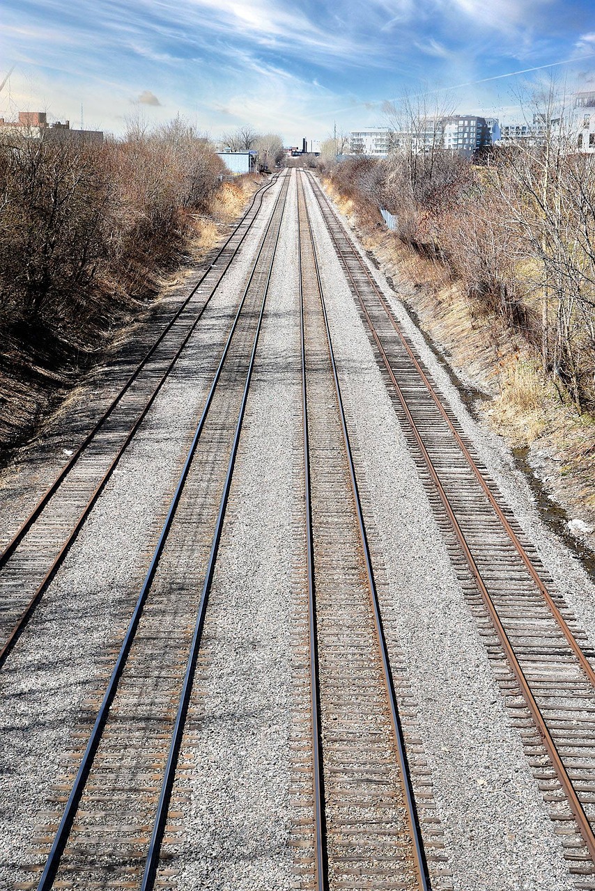 train railway perspective free photo