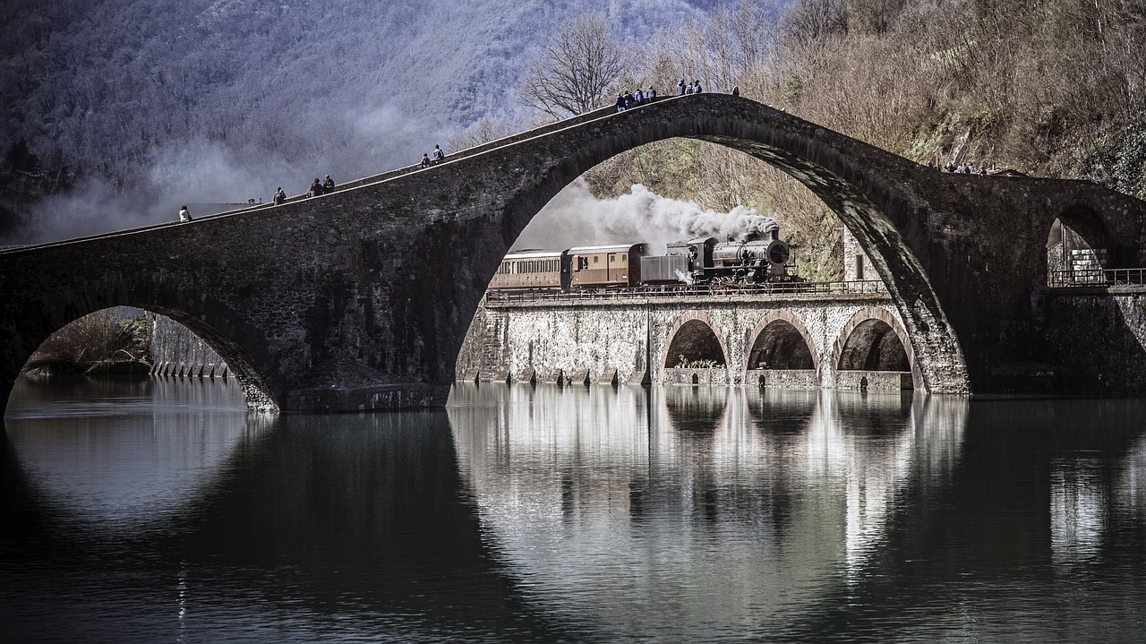 train  bridge  locomotive free photo