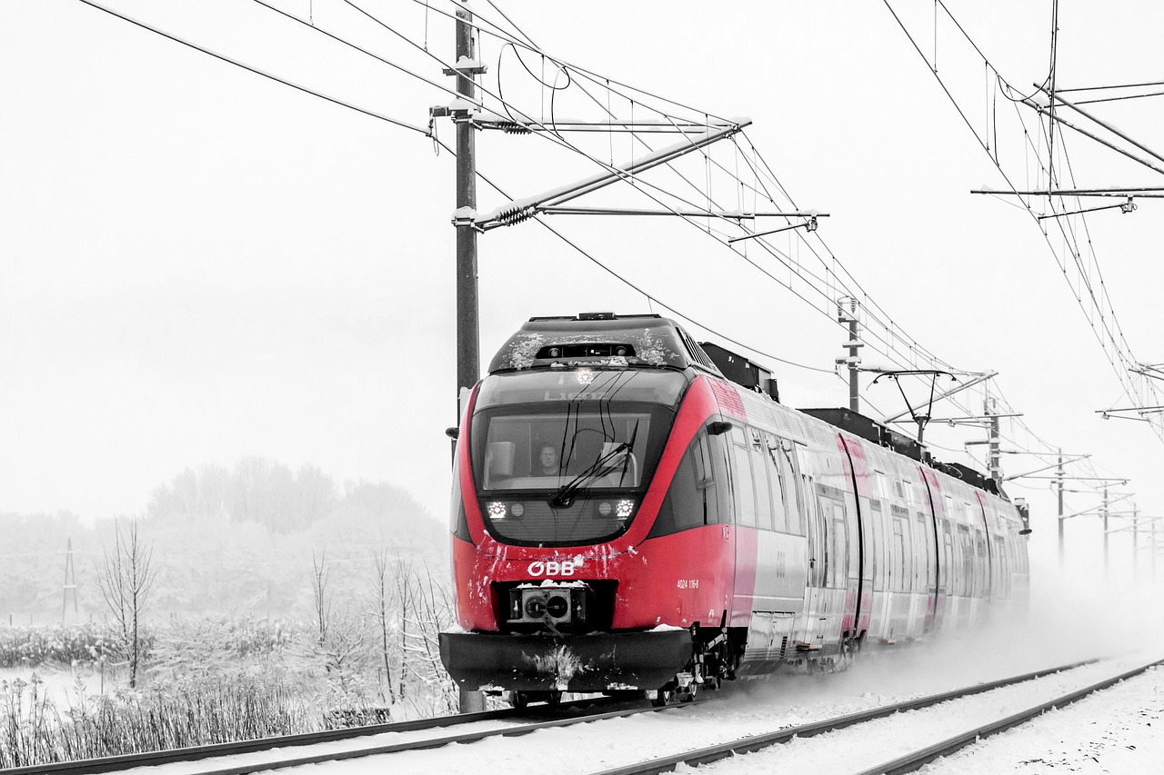 train  winter  snow free photo