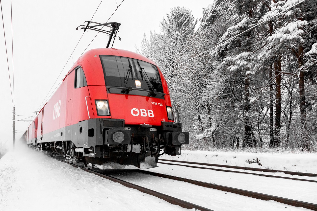 train  winter  snow free photo