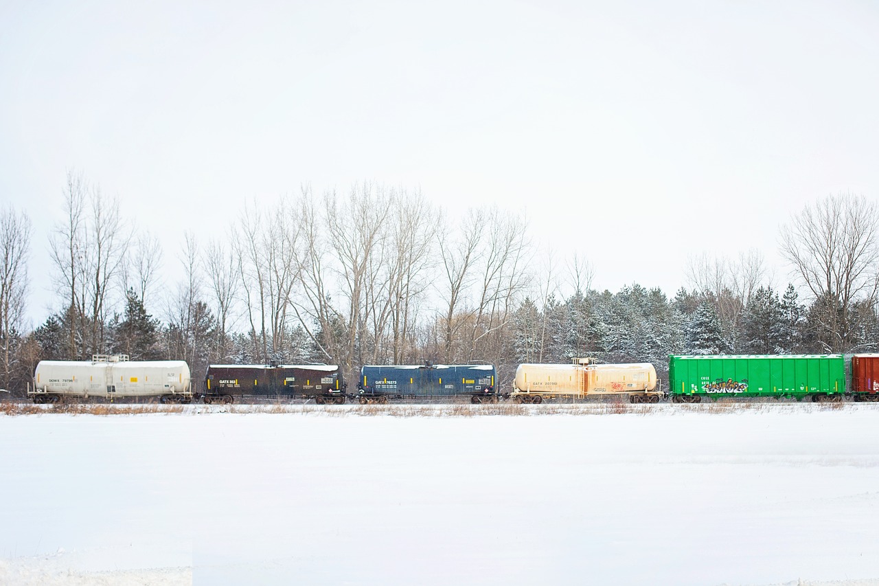 train  tracks  winter free photo