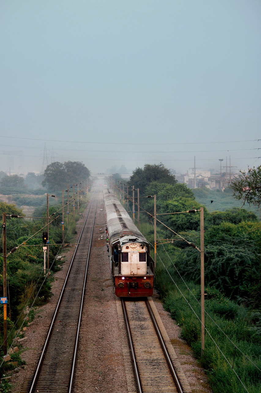 train  track  fog free photo