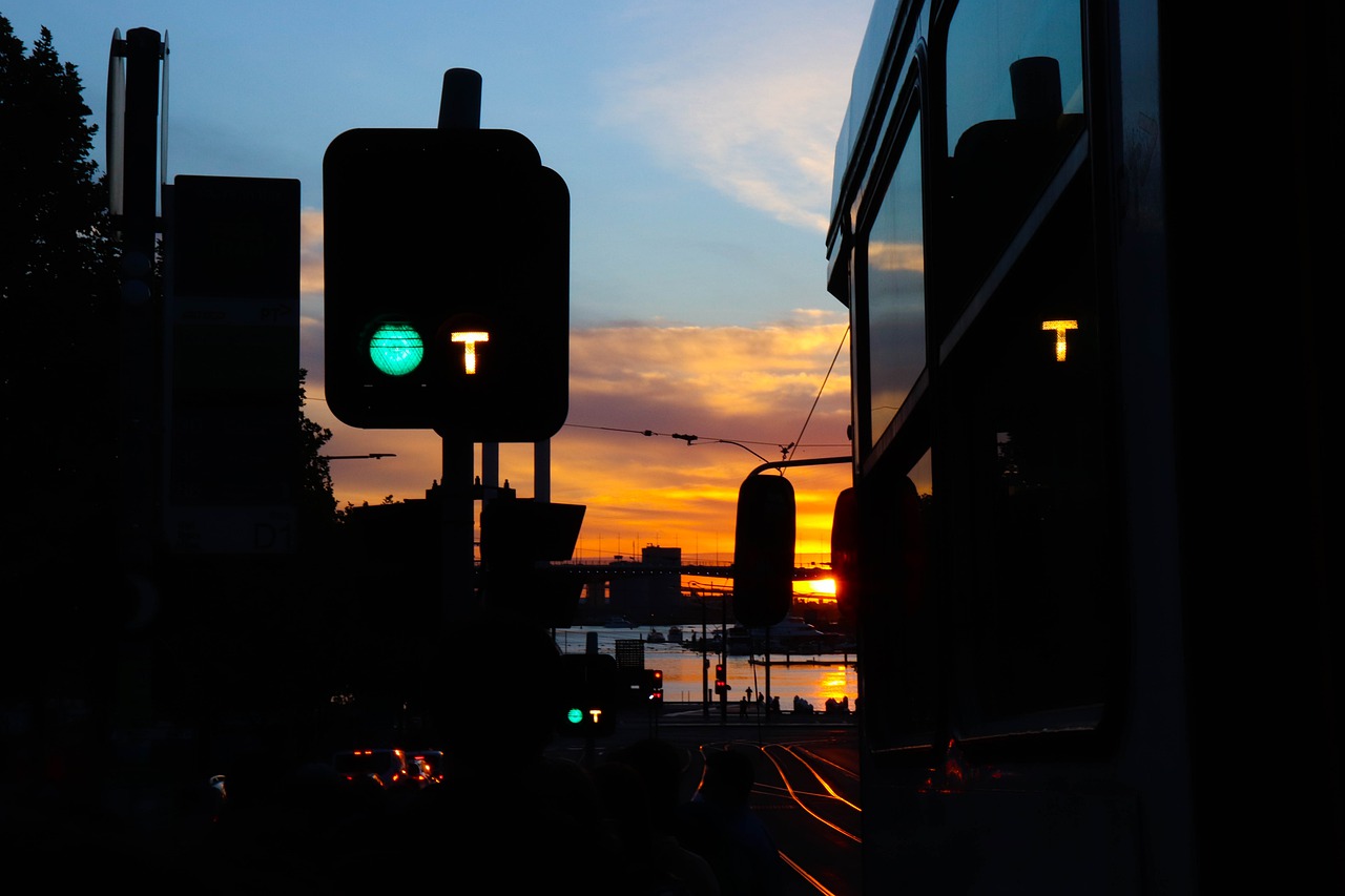 train  sunset  railway free photo