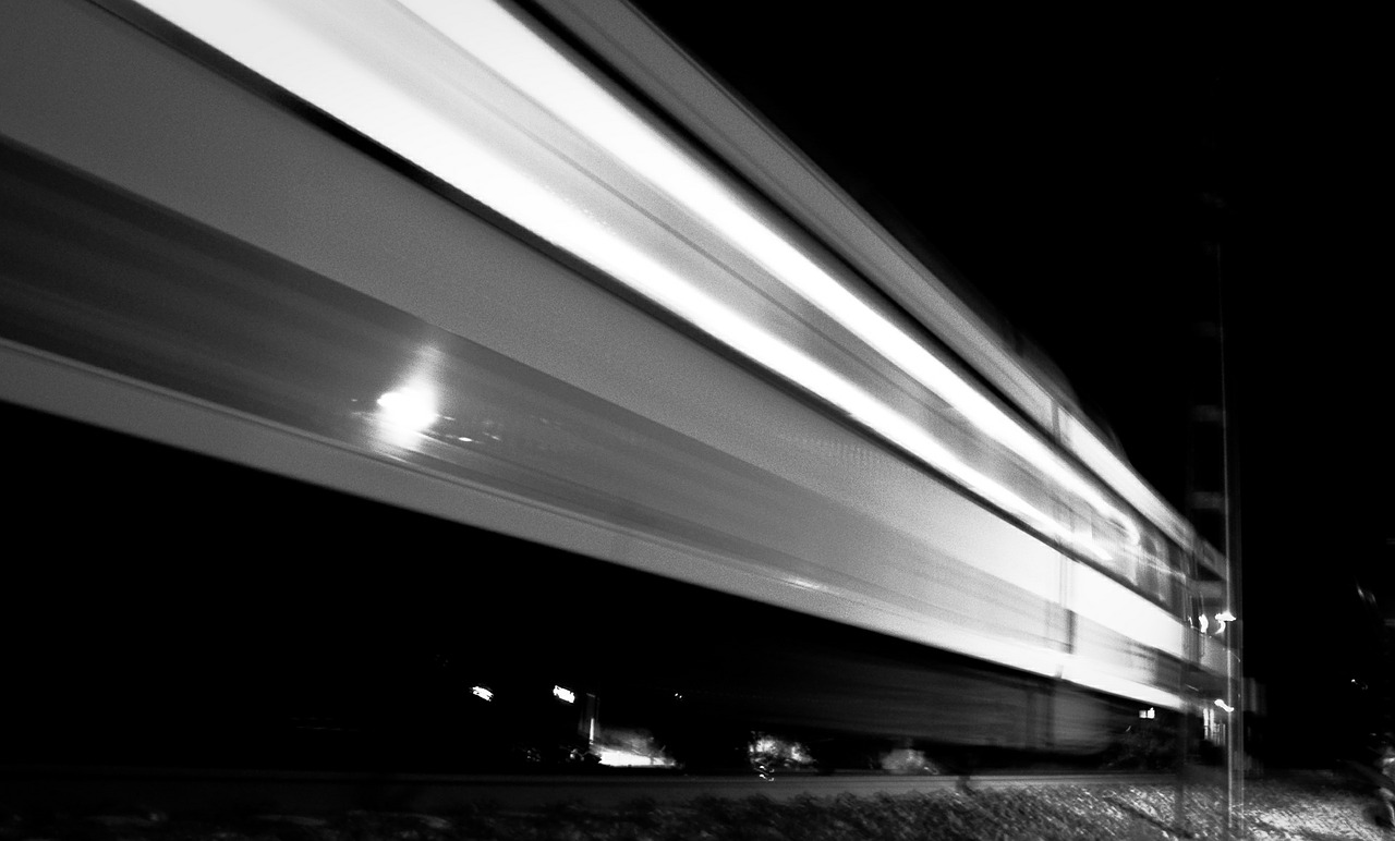 train black and white speed free photo