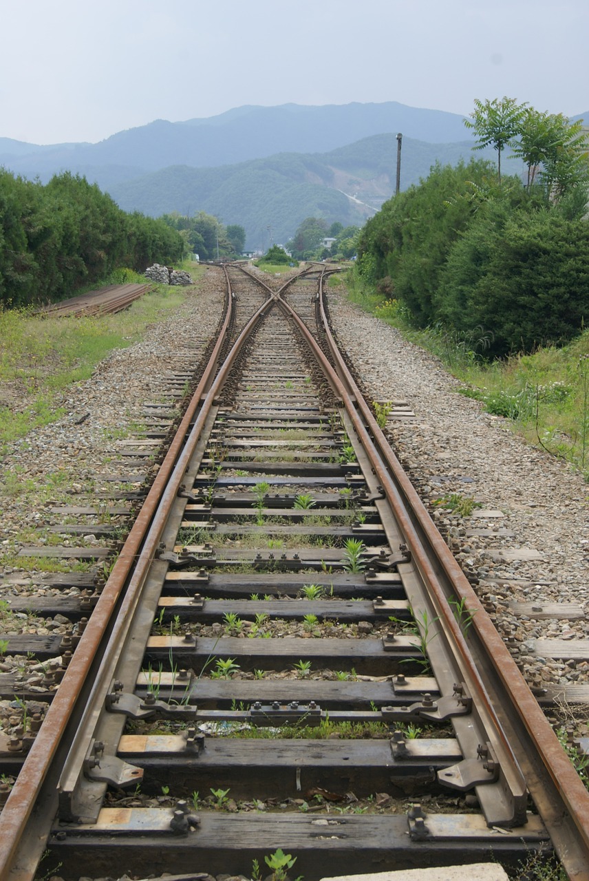 train the train path crossroads free photo