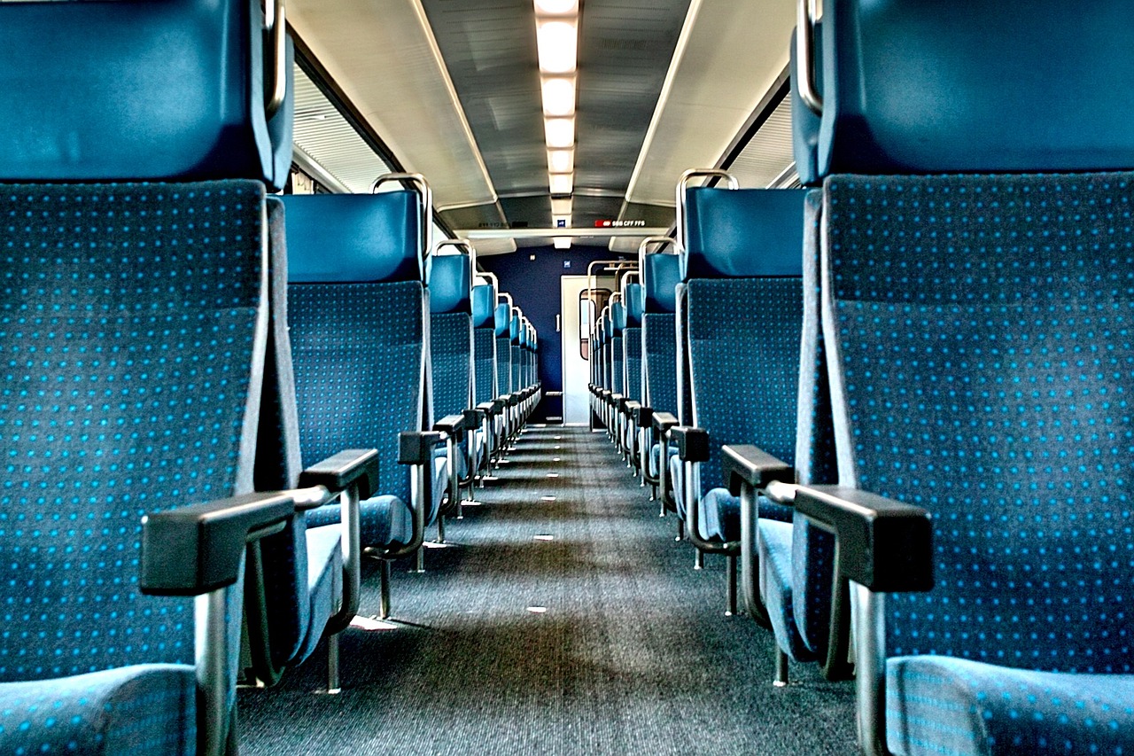 train inside train seats free photo