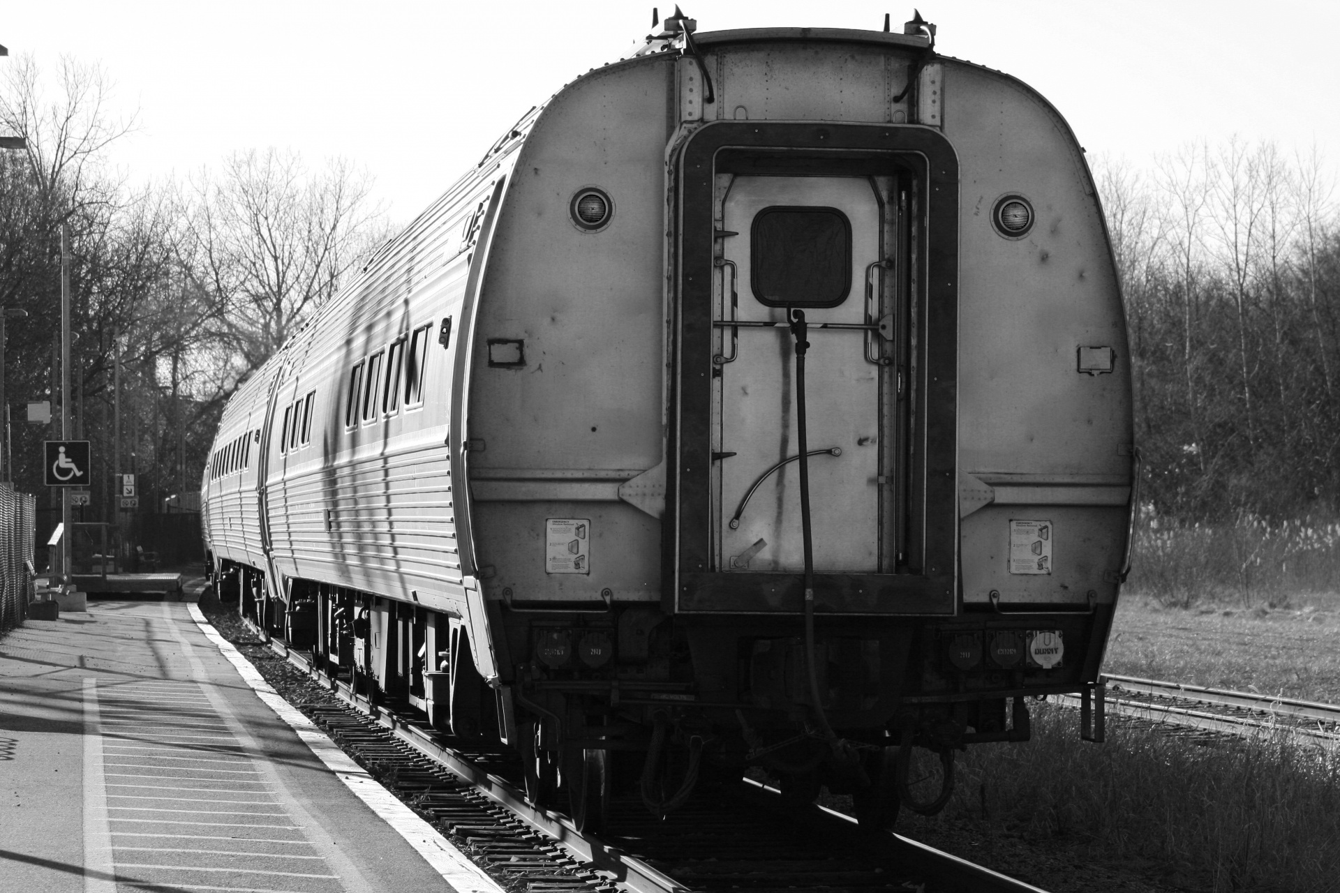 train caboose black white free photo