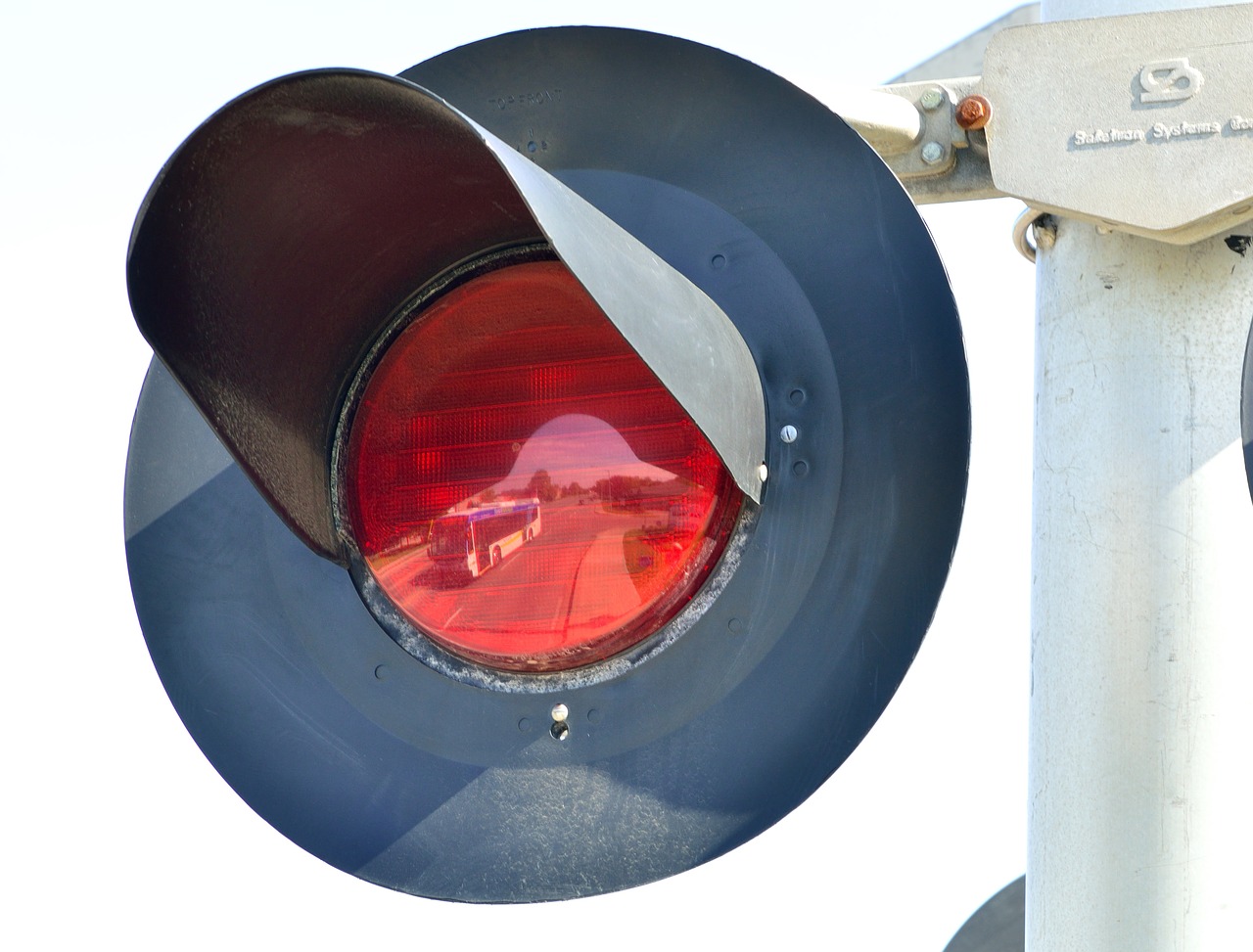 train signal reflection bus free photo