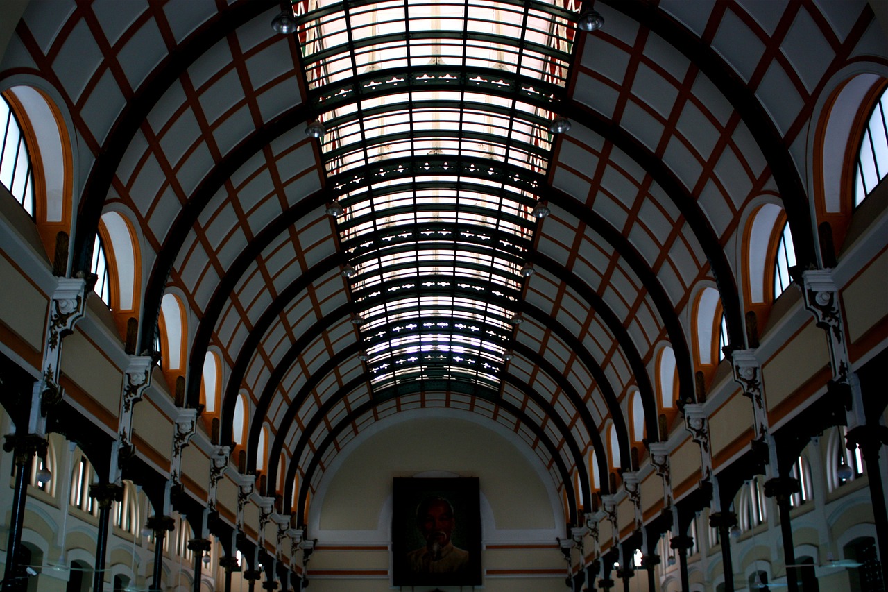 train station interior vaulted ceiling free photo