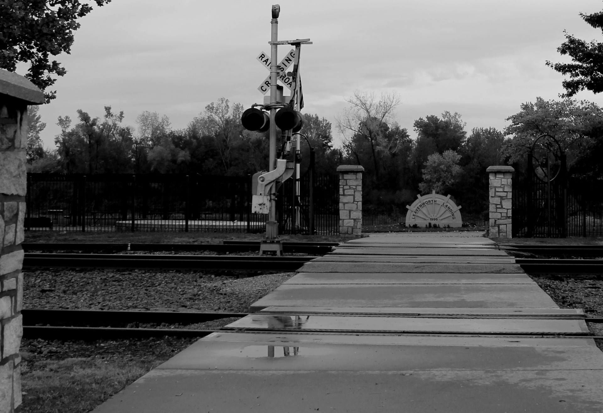 black white train tracks kansas free photo