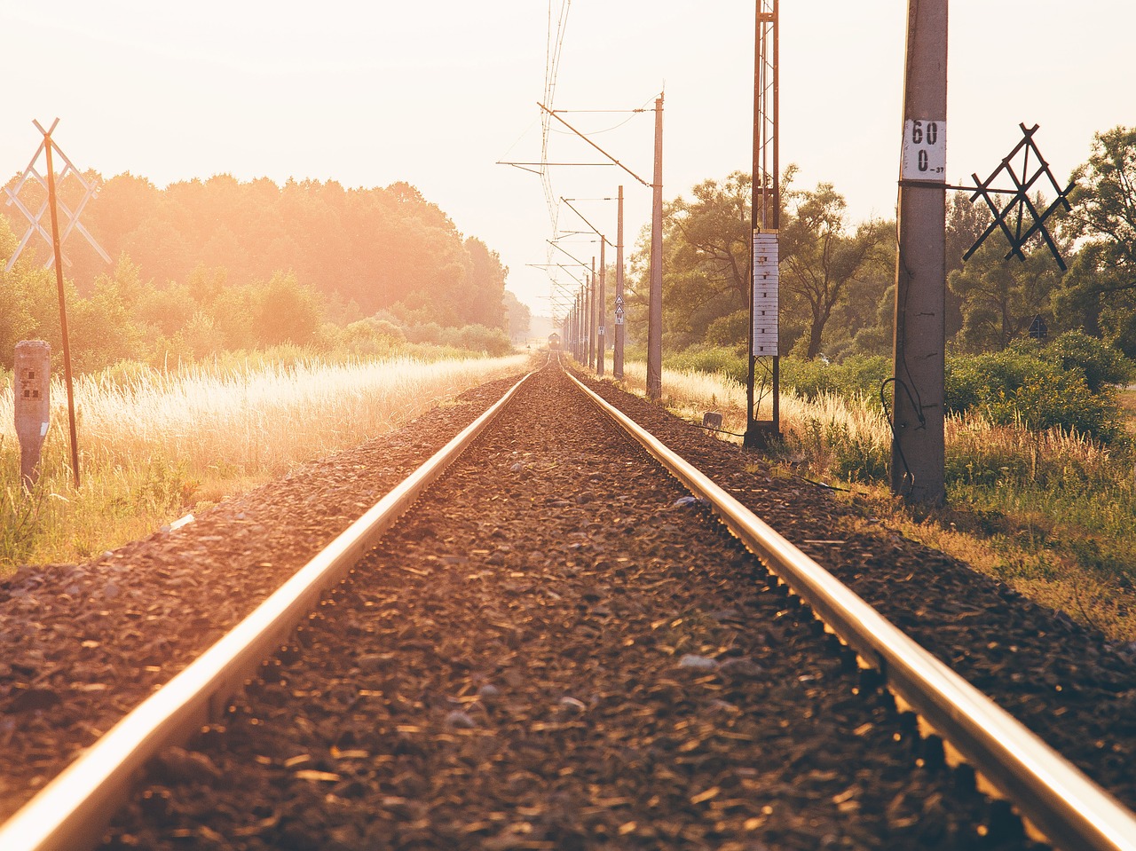 train tracks railroad railway free photo