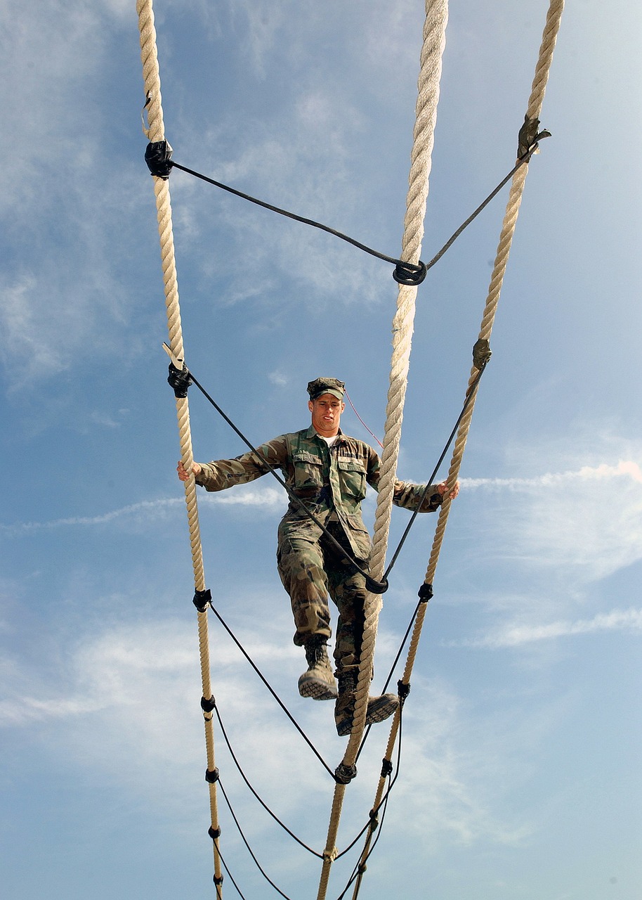 training obstacle ropes course free photo