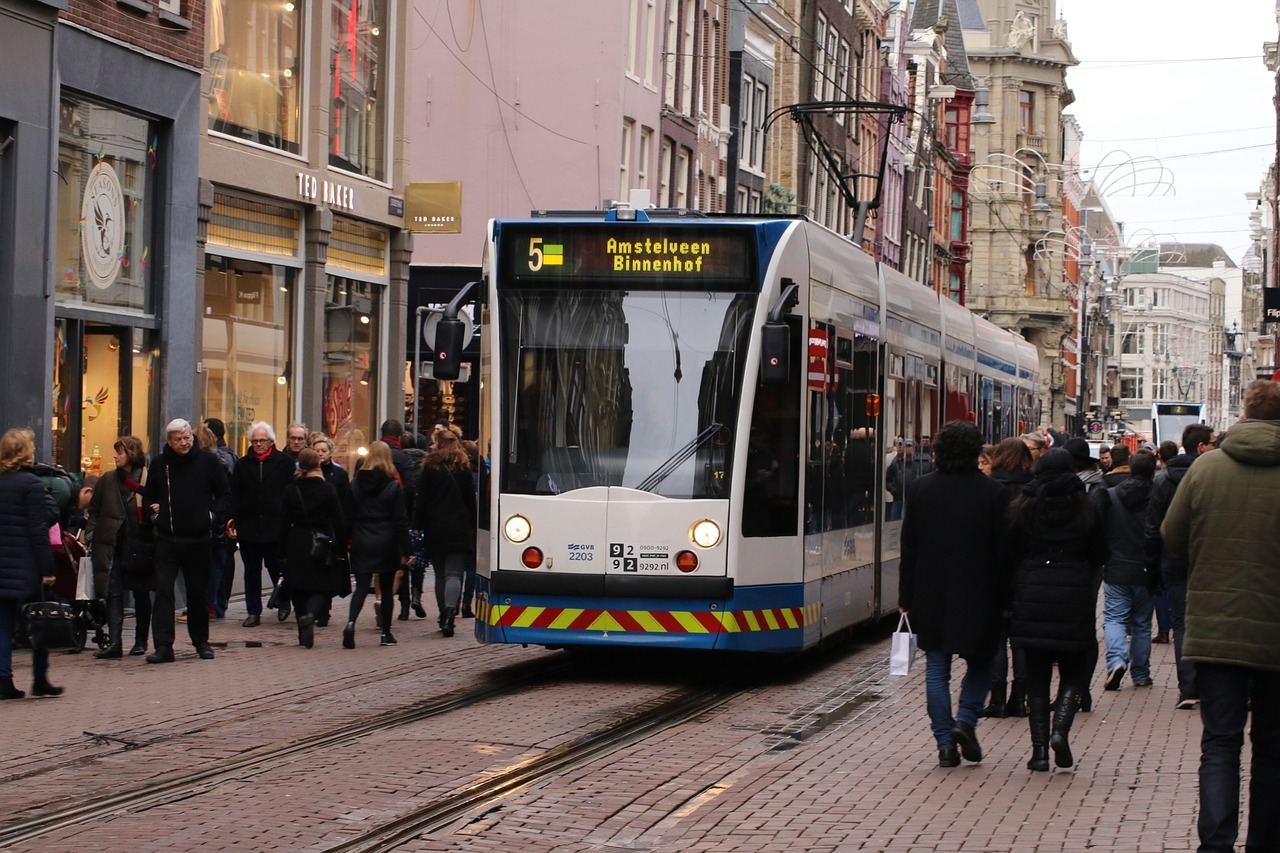 tram amsterdam public transport free photo