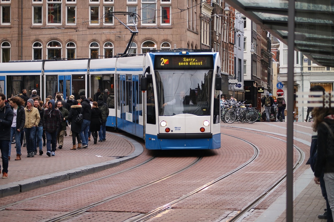 tram amsterdam public transport free photo