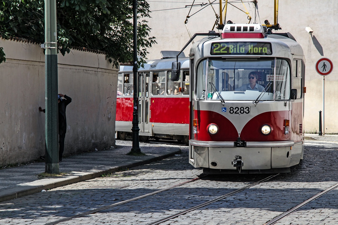 tram prague public personennahverkehr free photo