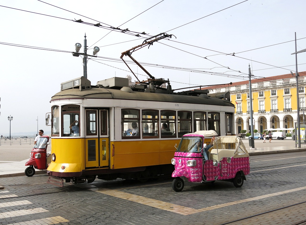 tram lisbon tuk tuk free photo