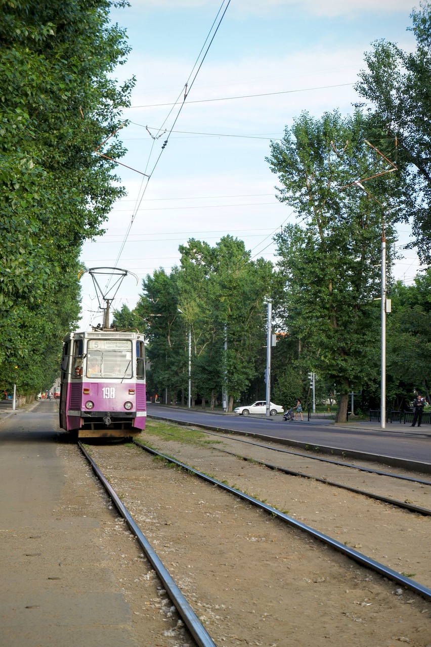 tram railway rails city free photo