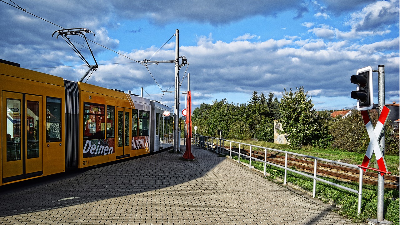tram travel road free photo