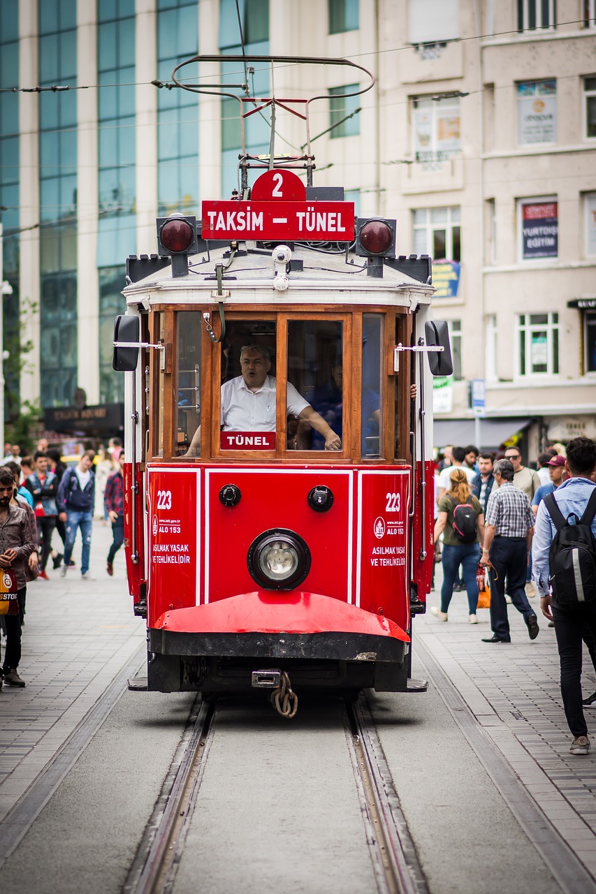 tram  taksim square  city free photo