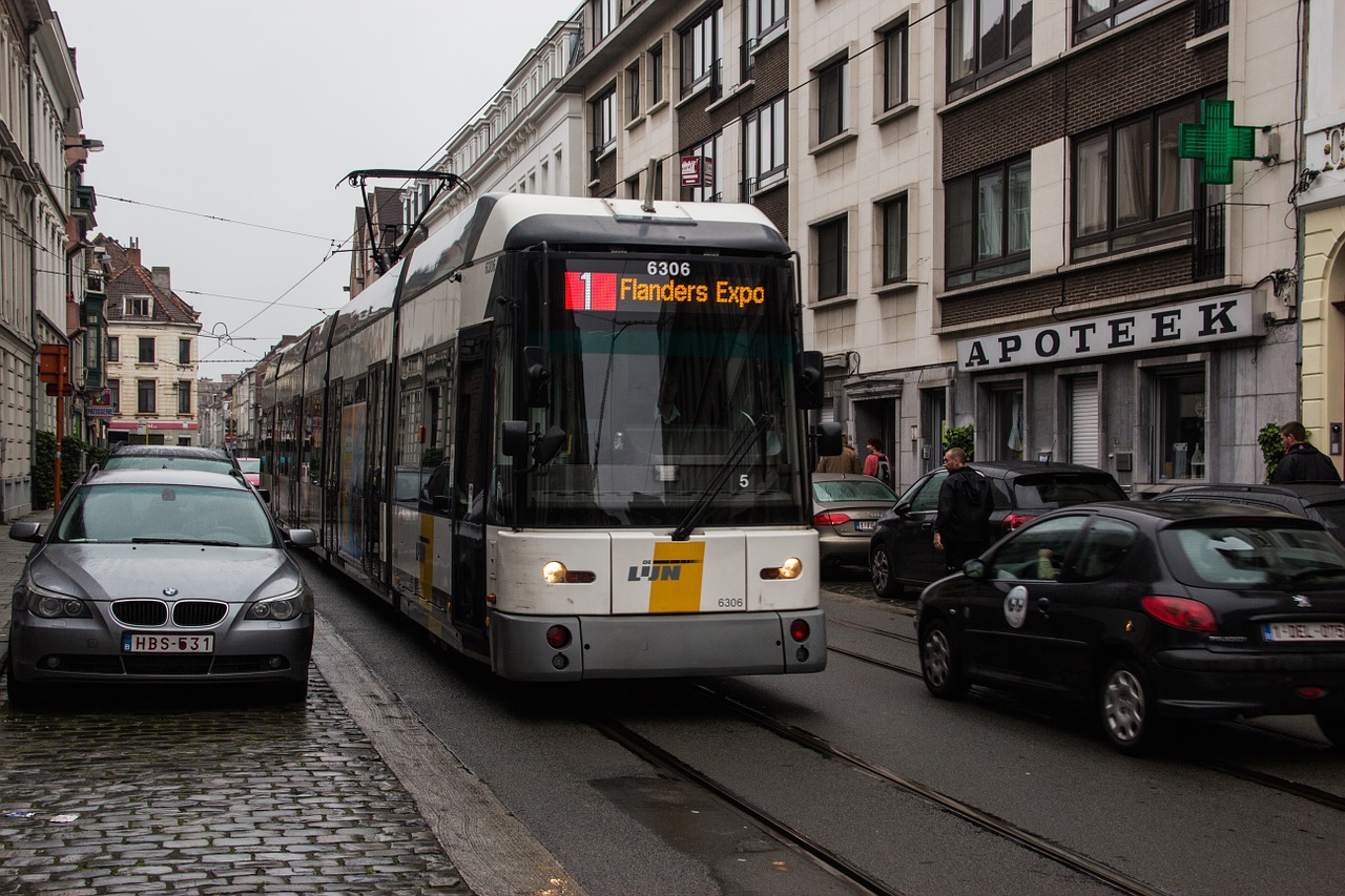 tram ghent belgium free photo
