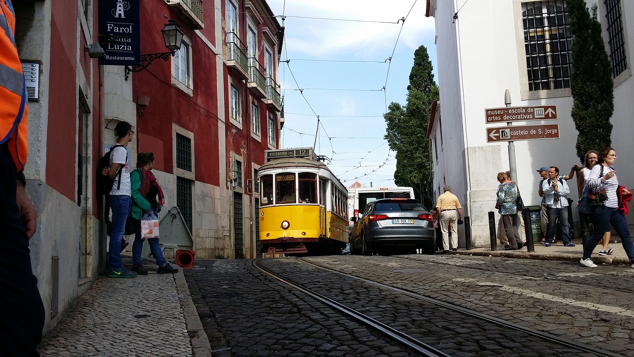 tram  lisbon  street free photo