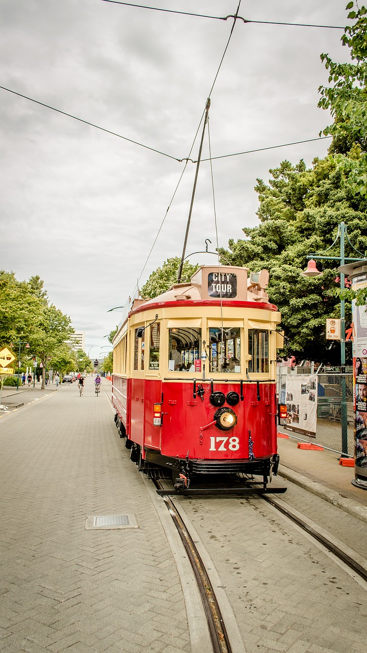 tram walk city free photo