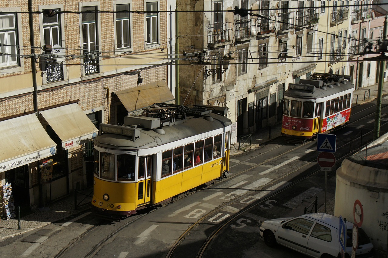 tram lisbon old town free photo