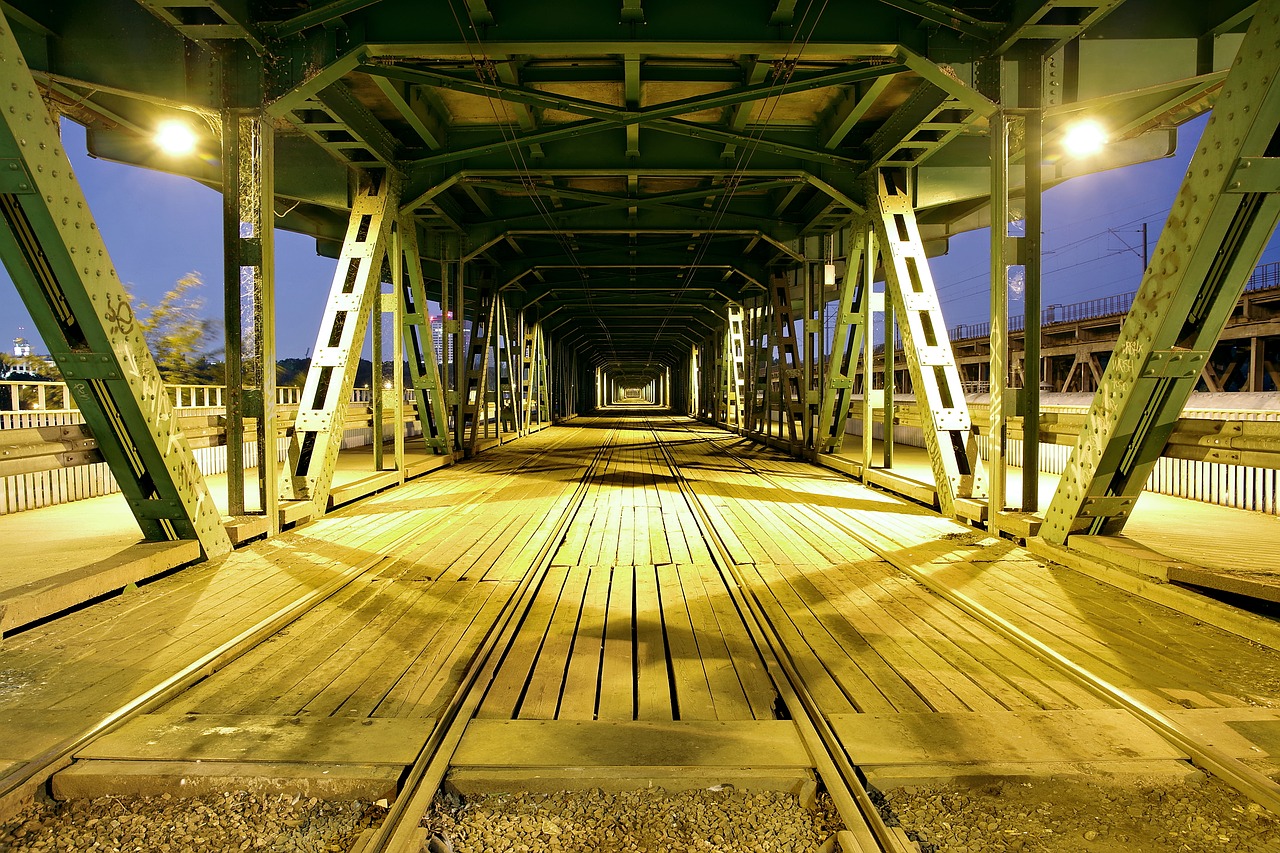 tram rails railway the viaduct free photo