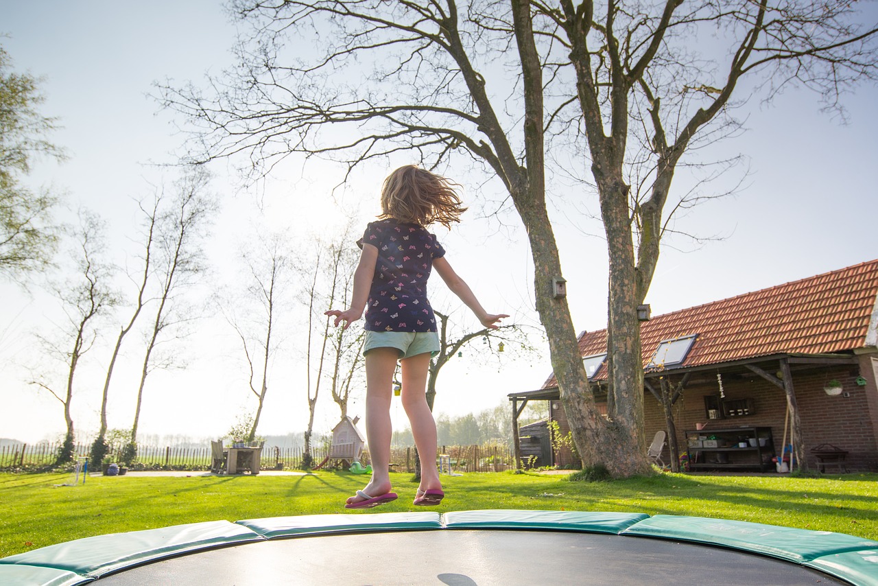 trampoline girl play free photo