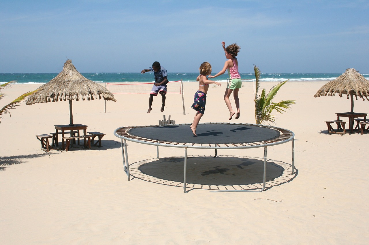 trampoline children playing free photo