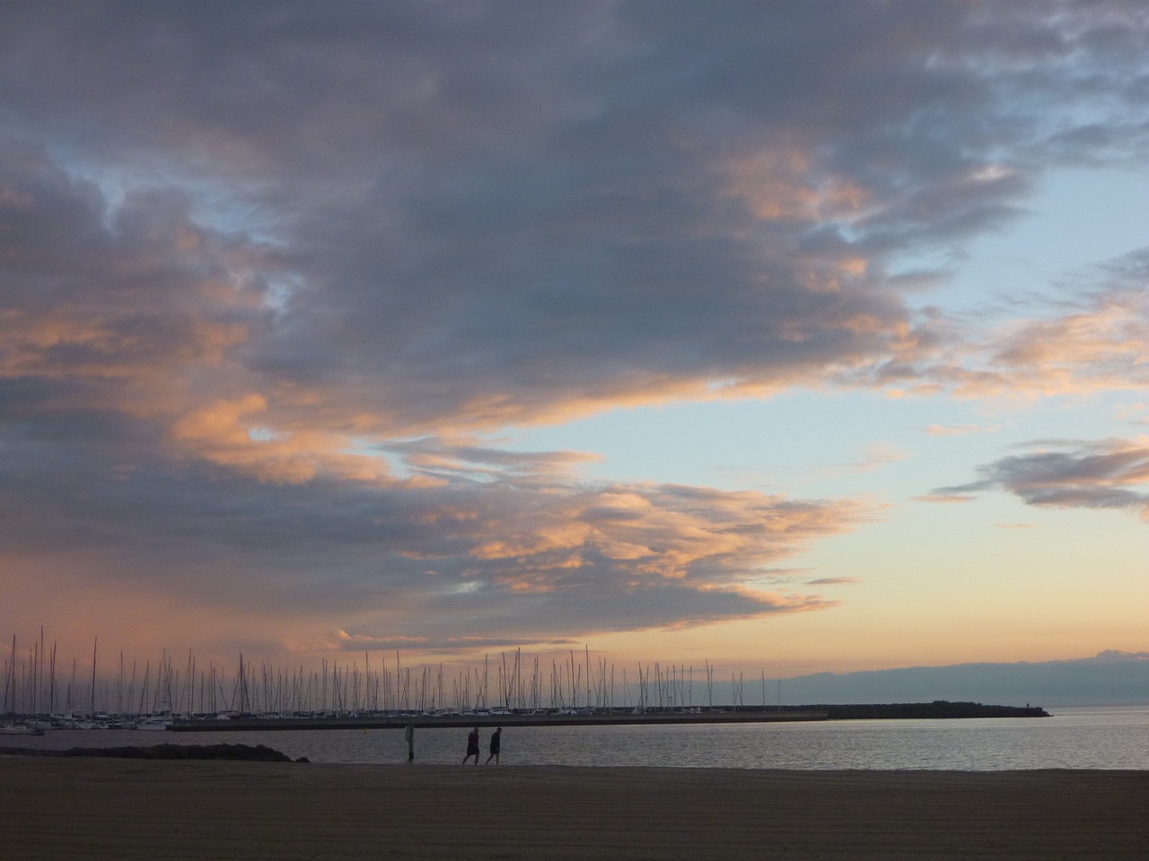 tranquil sunset pink mauve free photo