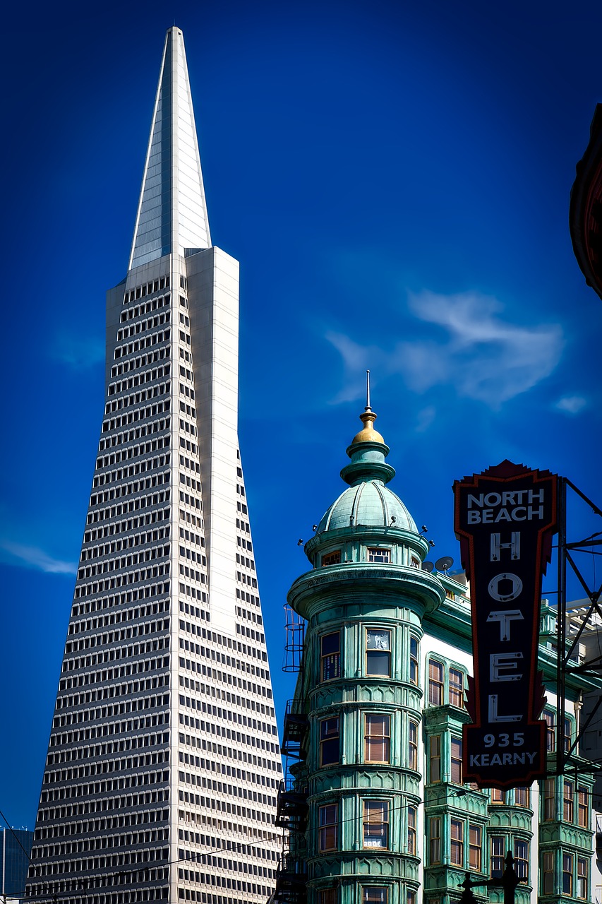 transamerica pyramid columbus tower san francisco free photo