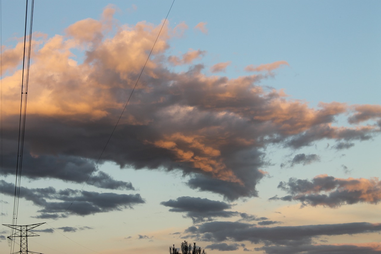 transmission line clouds free photo