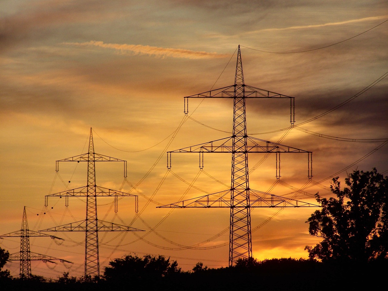 transmission line dawn energy free photo