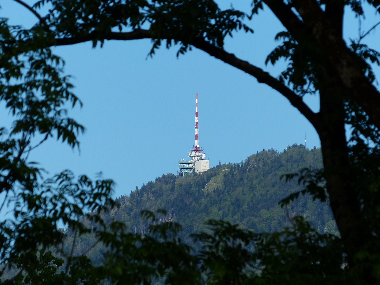 transmission tower transmitting antenna mountain free photo