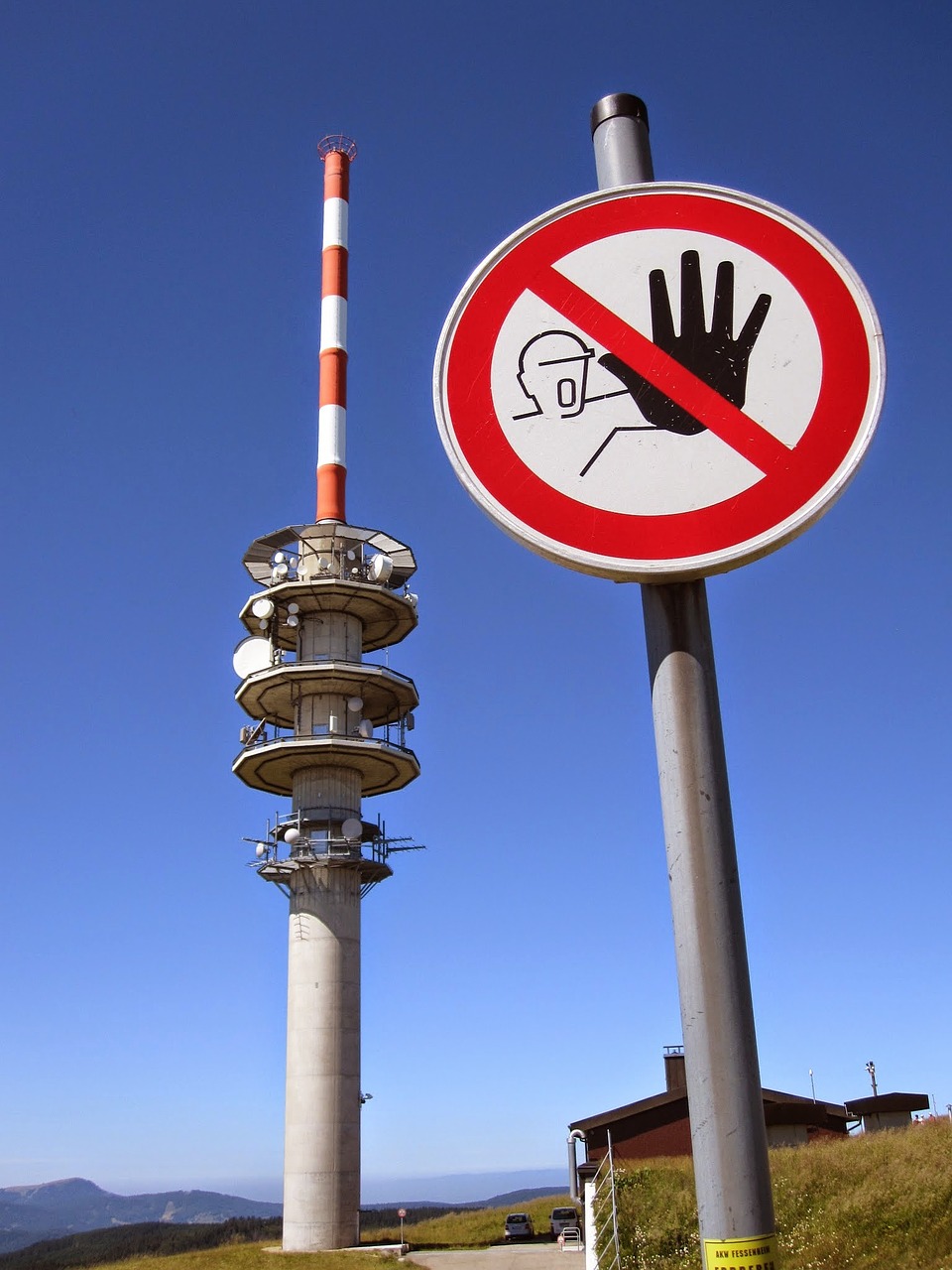 transmission tower prohibitory danger free photo