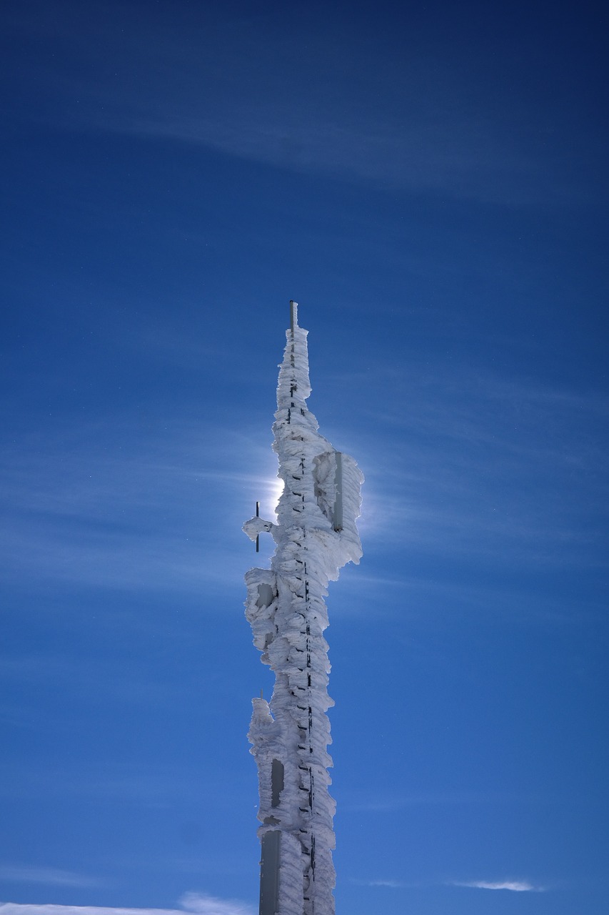 transmission tower radio tower iced free photo