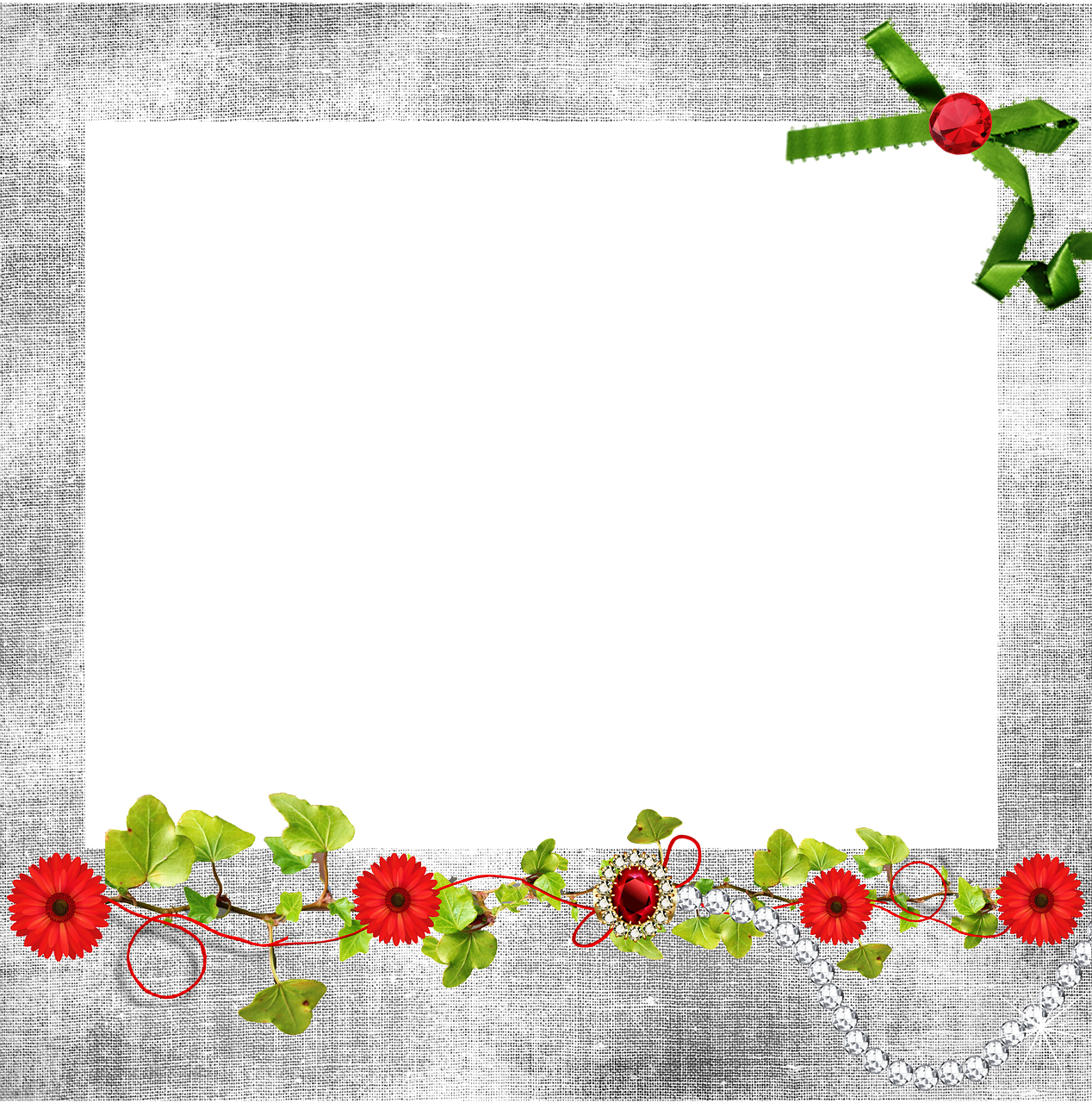 transparent frame  red flowers  ivy free photo