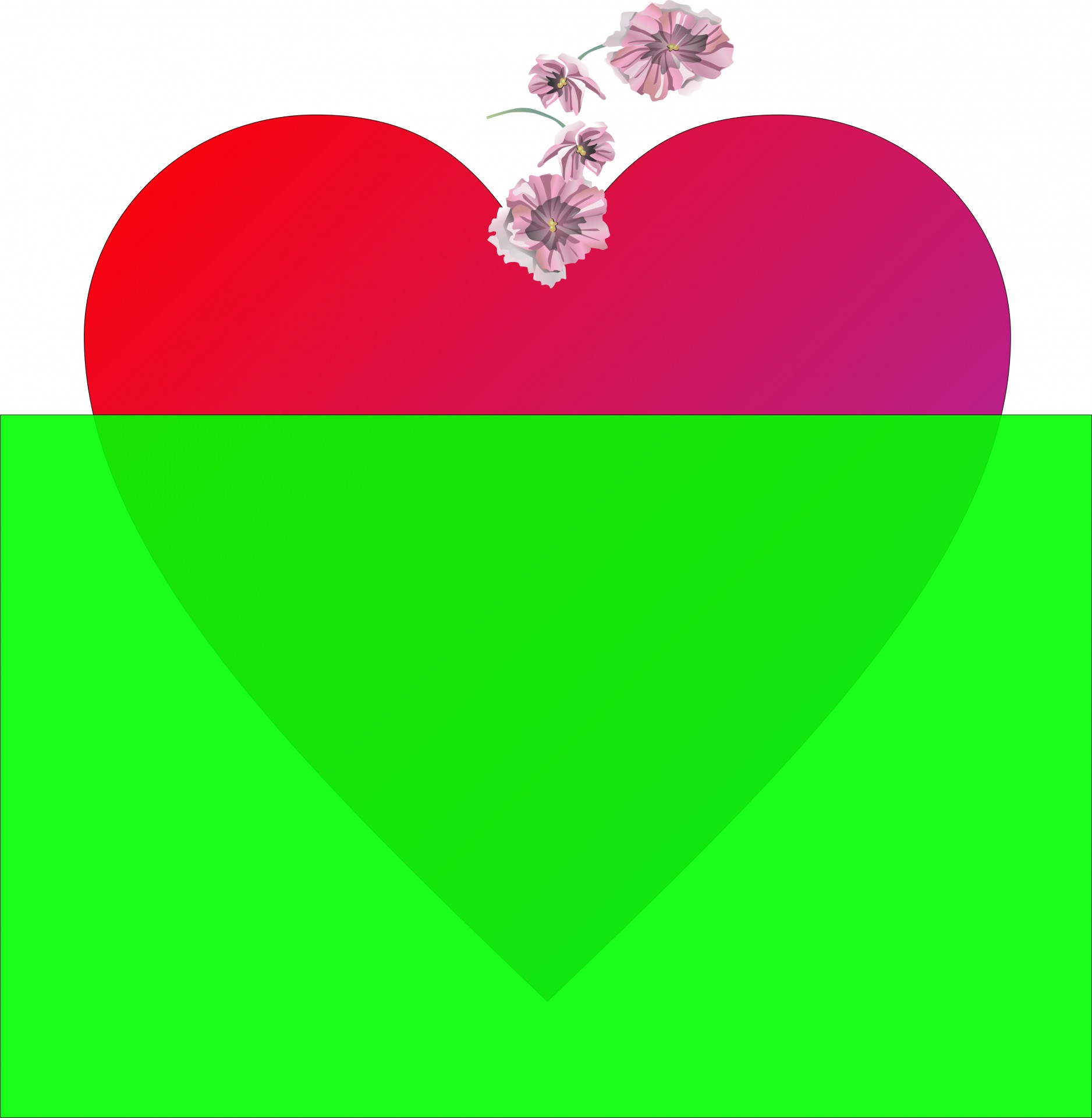 red heart green free photo