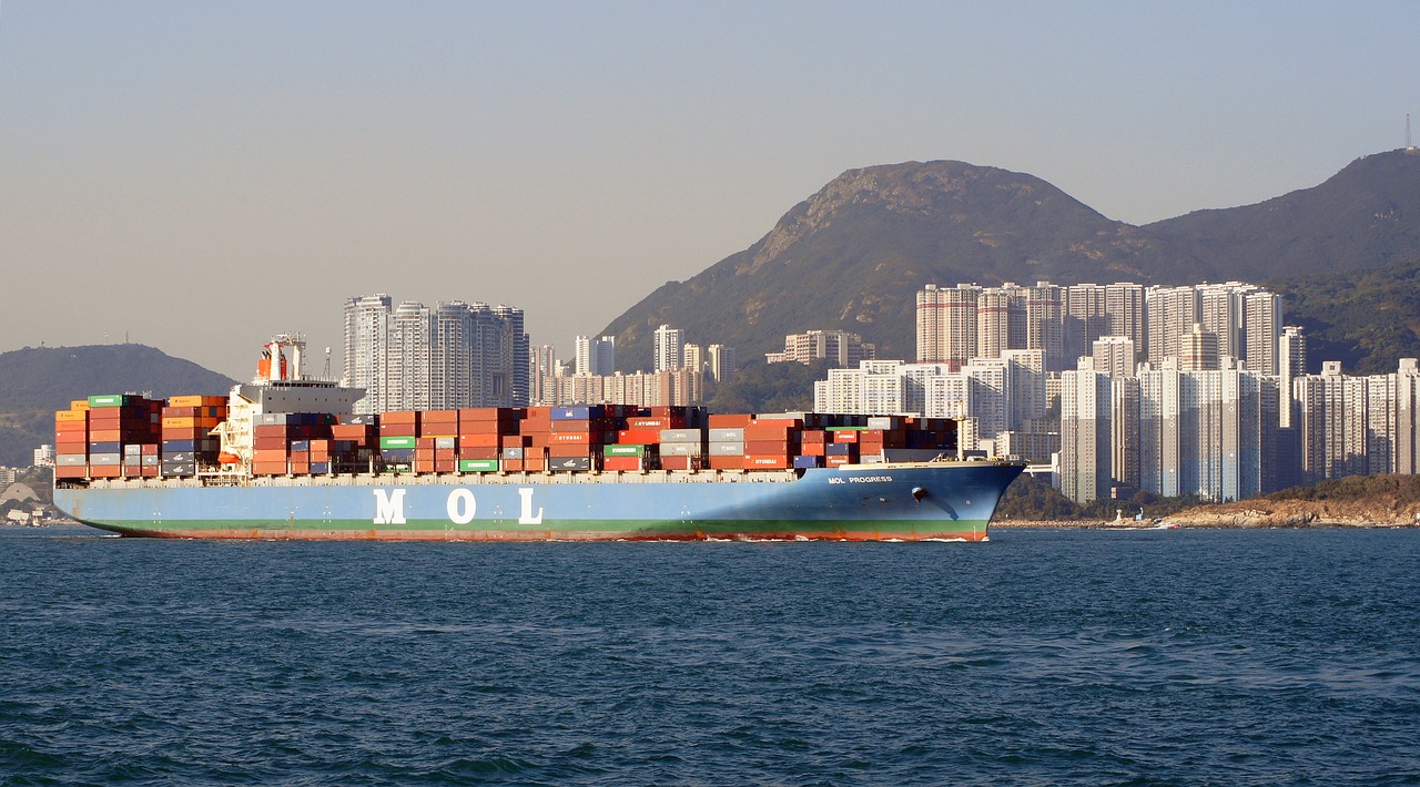 transport container ships hong kong s a r free photo